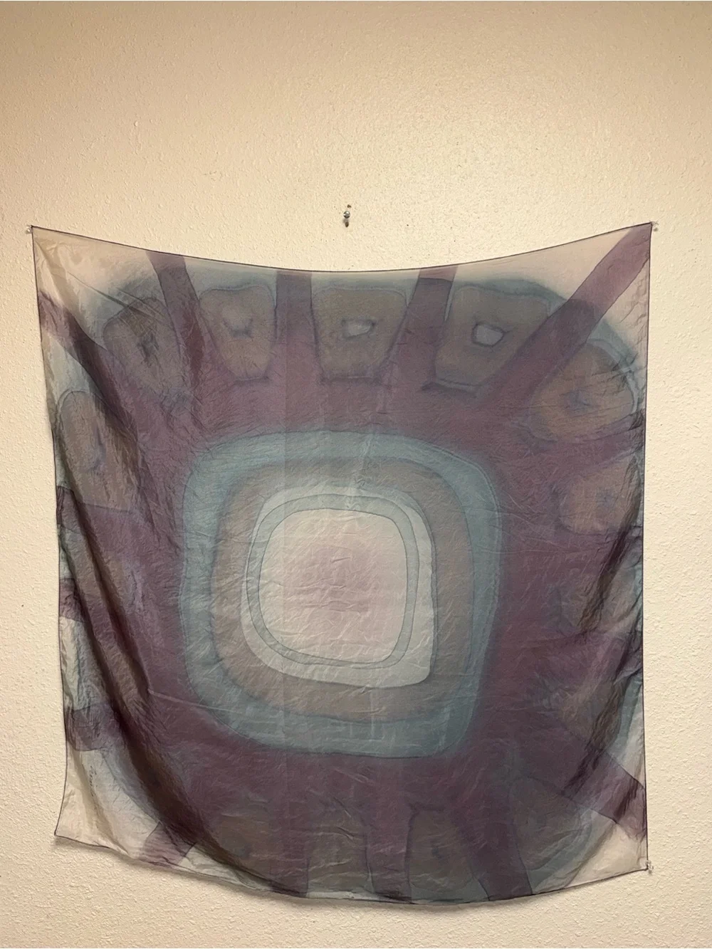 Abstract Concentric Wall Tapestry - Purple and Blue